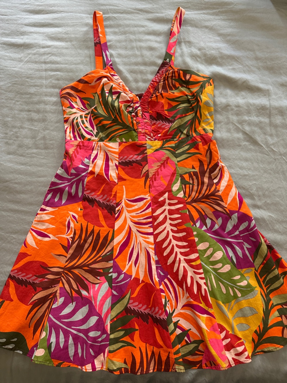 ANTHROPOLOGIE MAEVE PRINT RUCHED DRESS SIZE 12 - Picture 8 of 9